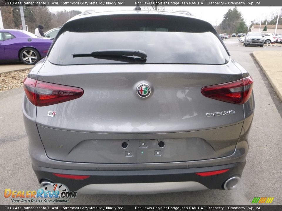 2018 Alfa Romeo Stelvio Ti AWD Stromboli Gray Metallic / Black/Red Photo #6