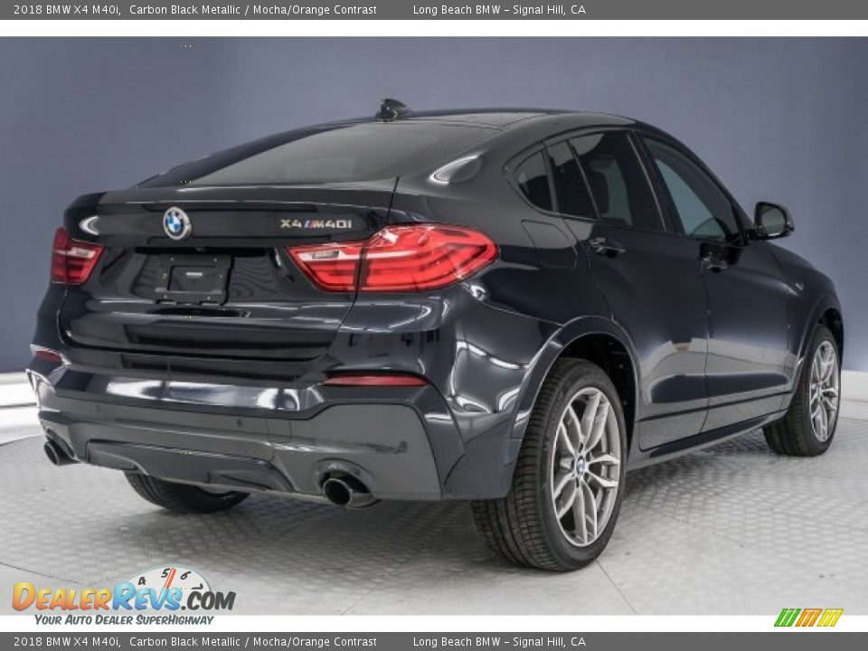 2018 BMW X4 M40i Carbon Black Metallic / Mocha/Orange Contrast Photo #11