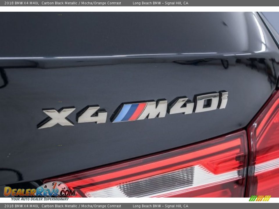 2018 BMW X4 M40i Carbon Black Metallic / Mocha/Orange Contrast Photo #14