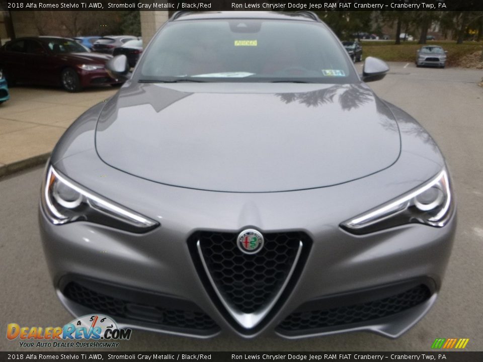 2018 Alfa Romeo Stelvio Ti AWD Stromboli Gray Metallic / Black/Red Photo #12