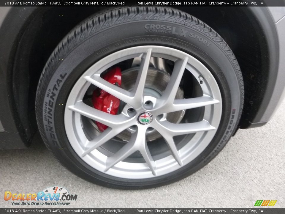 2018 Alfa Romeo Stelvio Ti AWD Stromboli Gray Metallic / Black/Red Photo #13
