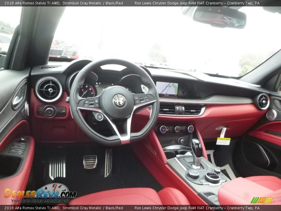 2018 Alfa Romeo Stelvio Ti AWD Stromboli Gray Metallic / Black/Red Photo #19