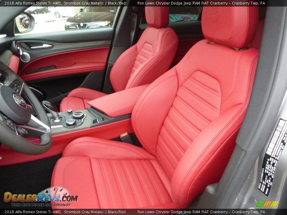 2018 Alfa Romeo Stelvio Ti AWD Stromboli Gray Metallic / Black/Red Photo #21