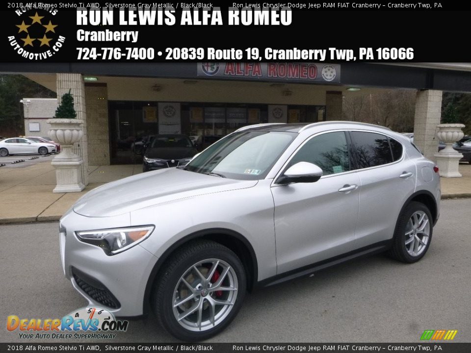2018 Alfa Romeo Stelvio Ti AWD Silverstone Gray Metallic / Black/Black Photo #1