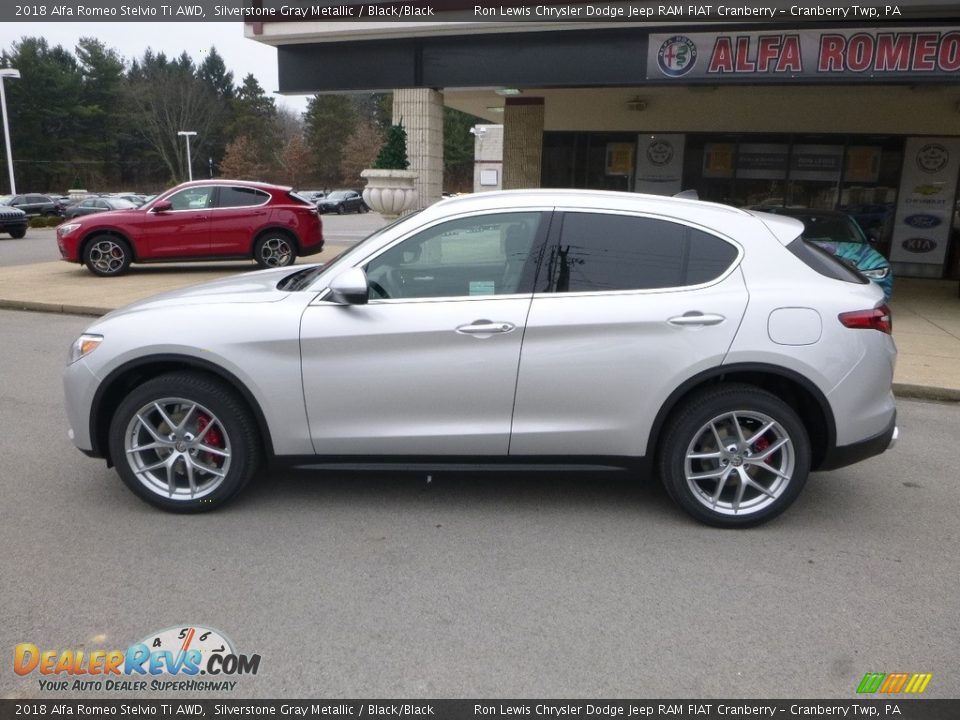 2018 Alfa Romeo Stelvio Ti AWD Silverstone Gray Metallic / Black/Black Photo #2