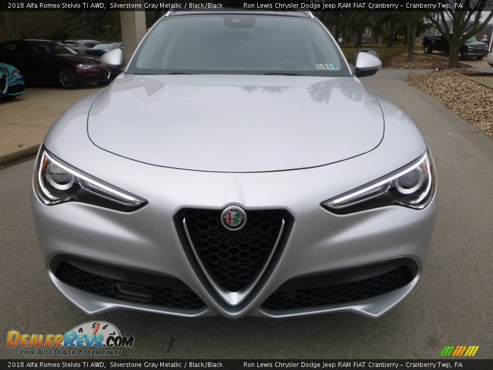 Silverstone Gray Metallic 2018 Alfa Romeo Stelvio Ti AWD Photo #11