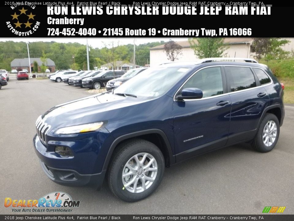 2018 Jeep Cherokee Latitude Plus 4x4 Patriot Blue Pearl / Black Photo #1