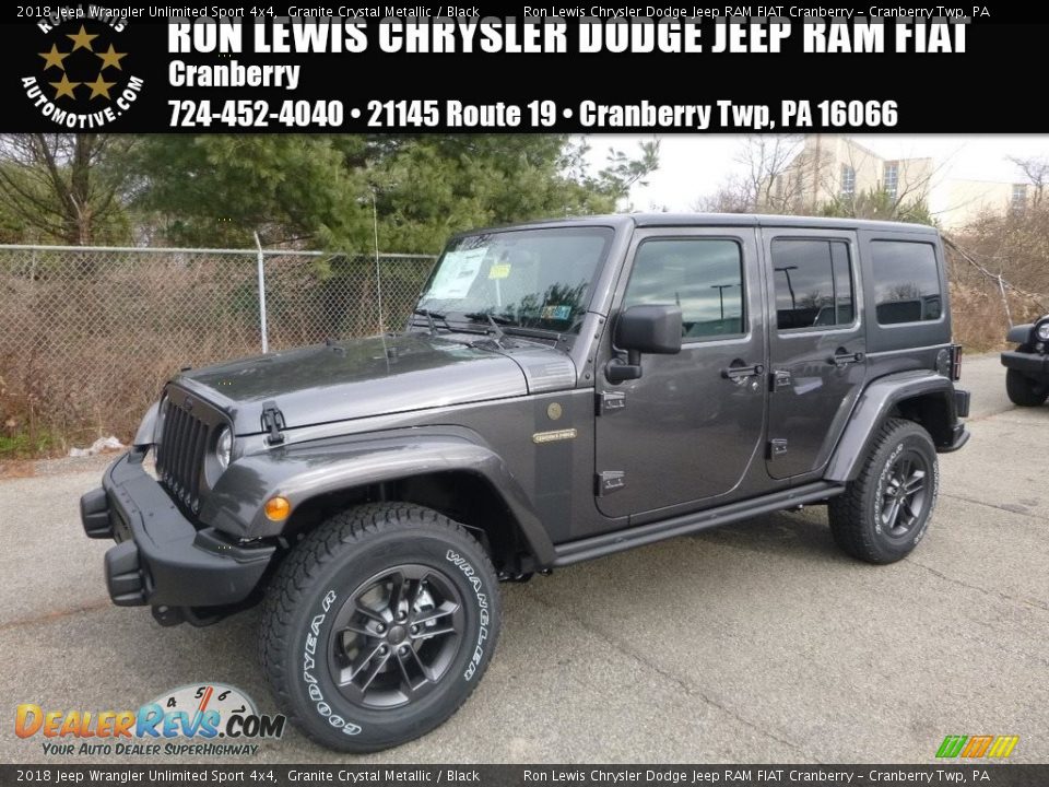 2018 Jeep Wrangler Unlimited Sport 4x4 Granite Crystal Metallic / Black Photo #1