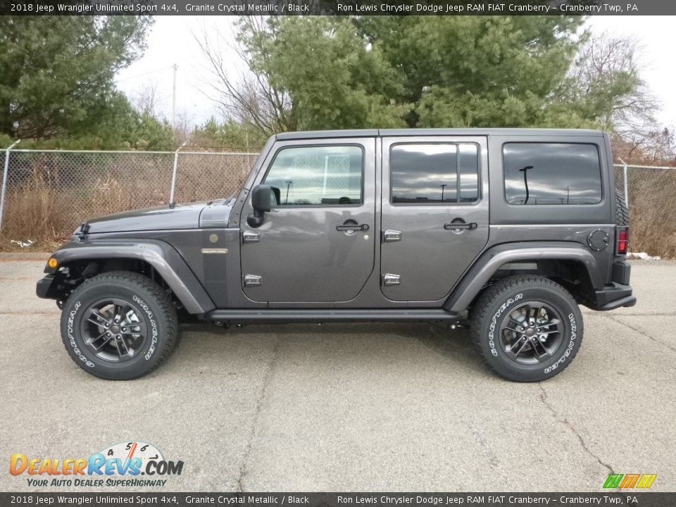 2018 Jeep Wrangler Unlimited Sport 4x4 Granite Crystal Metallic / Black Photo #2