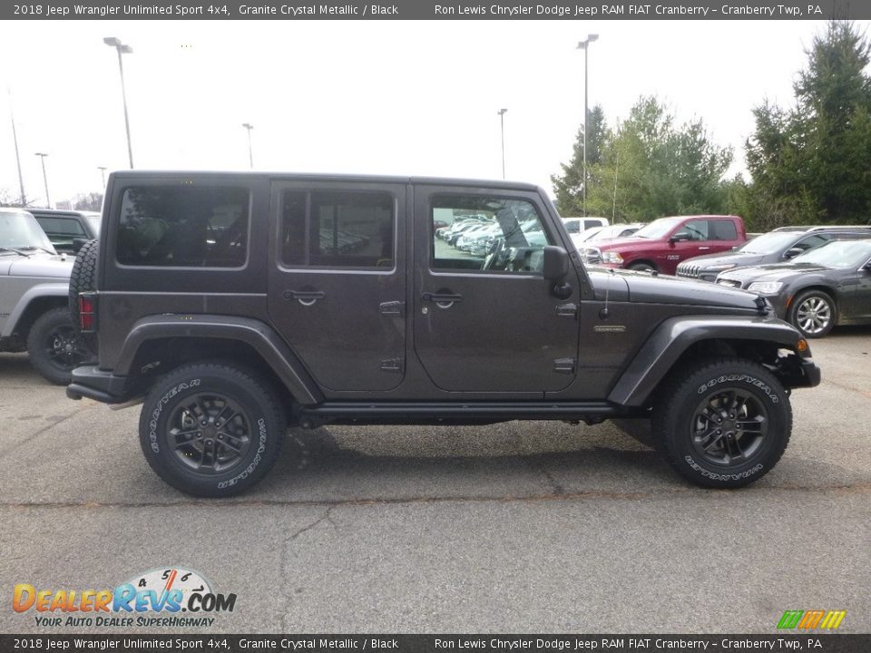 2018 Jeep Wrangler Unlimited Sport 4x4 Granite Crystal Metallic / Black Photo #6