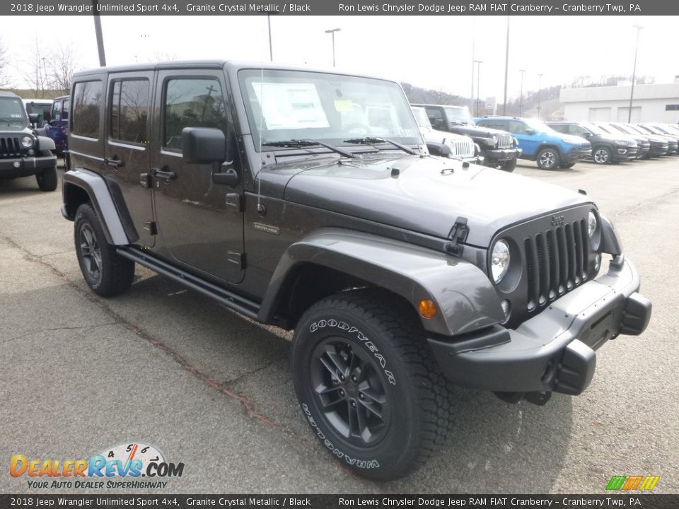 2018 Jeep Wrangler Unlimited Sport 4x4 Granite Crystal Metallic / Black Photo #7