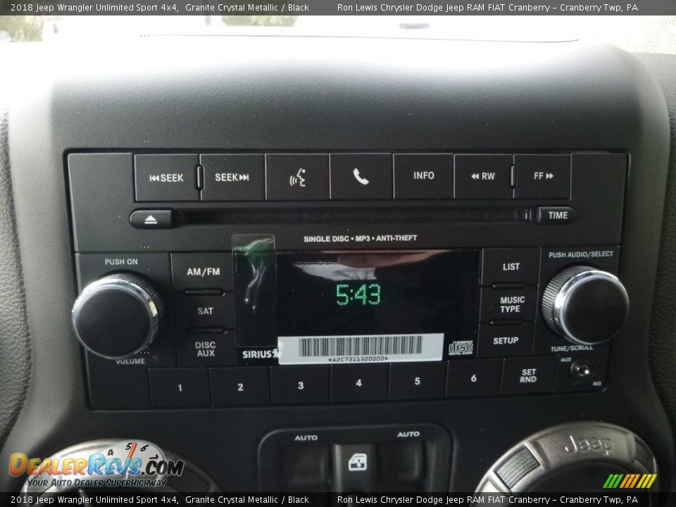 2018 Jeep Wrangler Unlimited Sport 4x4 Granite Crystal Metallic / Black Photo #17