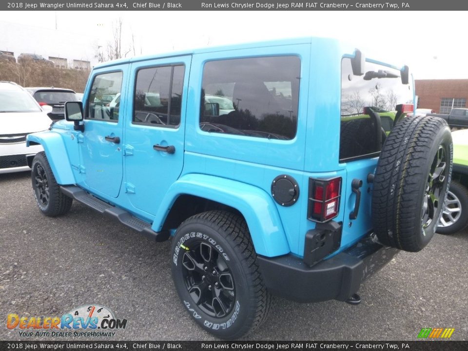 2018 Jeep Wrangler Unlimited Sahara 4x4 Chief Blue / Black Photo #3