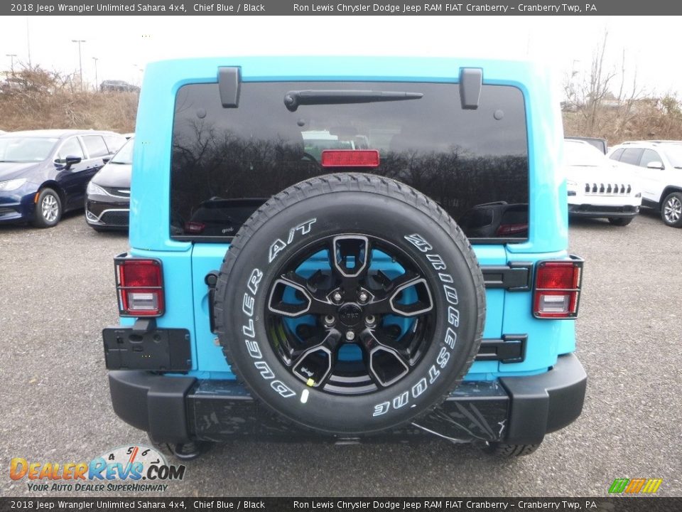 2018 Jeep Wrangler Unlimited Sahara 4x4 Chief Blue / Black Photo #4