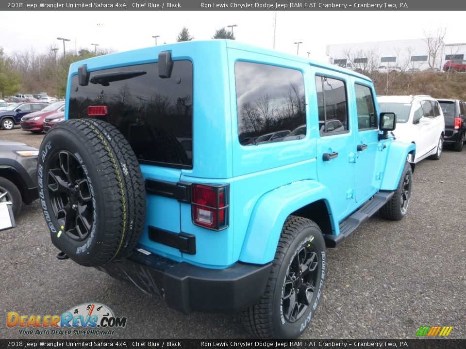 2018 Jeep Wrangler Unlimited Sahara 4x4 Chief Blue / Black Photo #5