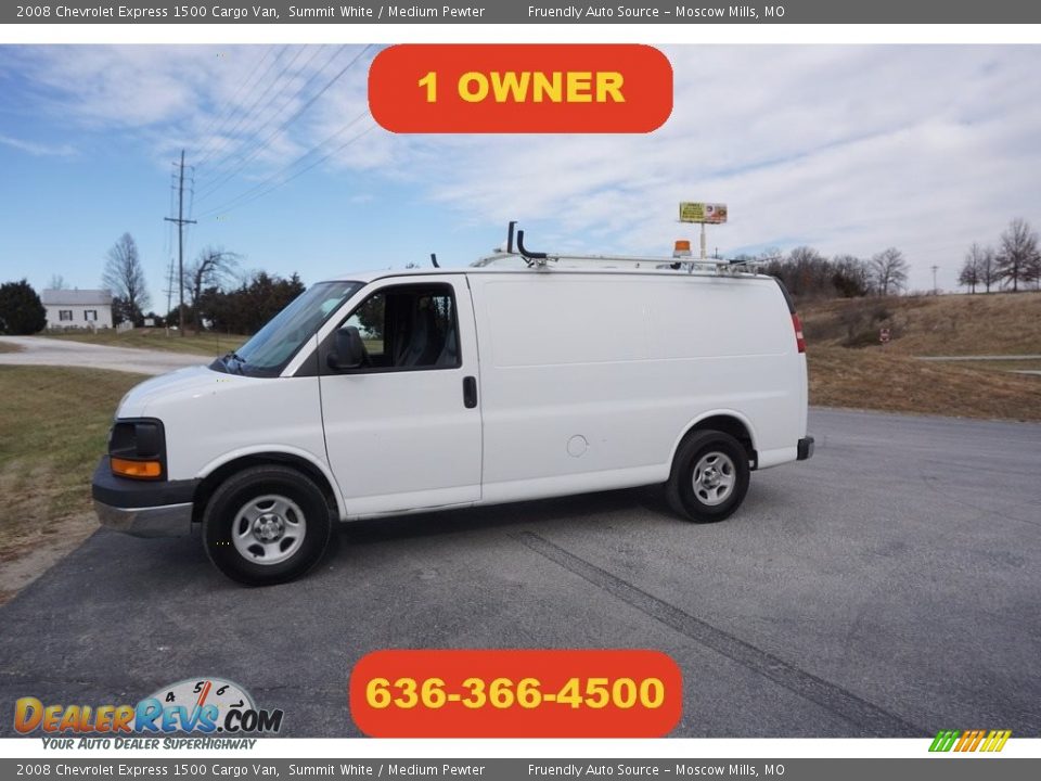 2008 Chevrolet Express 1500 Cargo Van Summit White / Medium Pewter Photo #1