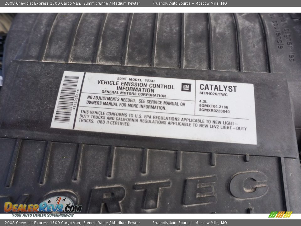 2008 Chevrolet Express 1500 Cargo Van Summit White / Medium Pewter Photo #29