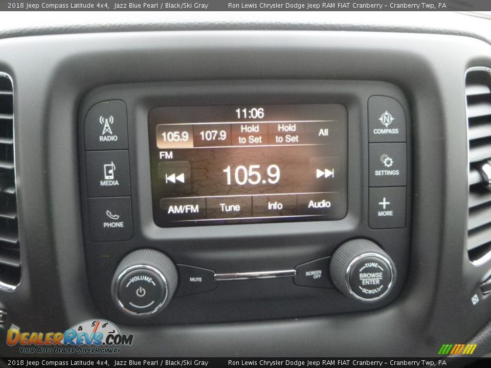 2018 Jeep Compass Latitude 4x4 Jazz Blue Pearl / Black/Ski Gray Photo #16