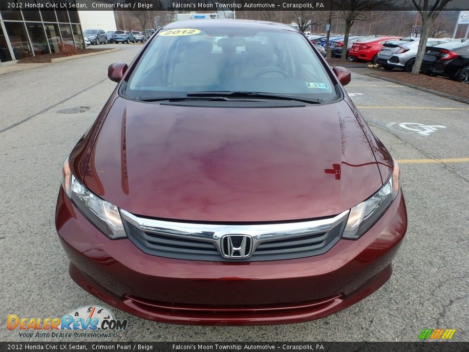 2012 Honda Civic LX Sedan Crimson Pearl / Beige Photo #8