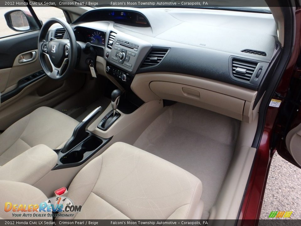 2012 Honda Civic LX Sedan Crimson Pearl / Beige Photo #11