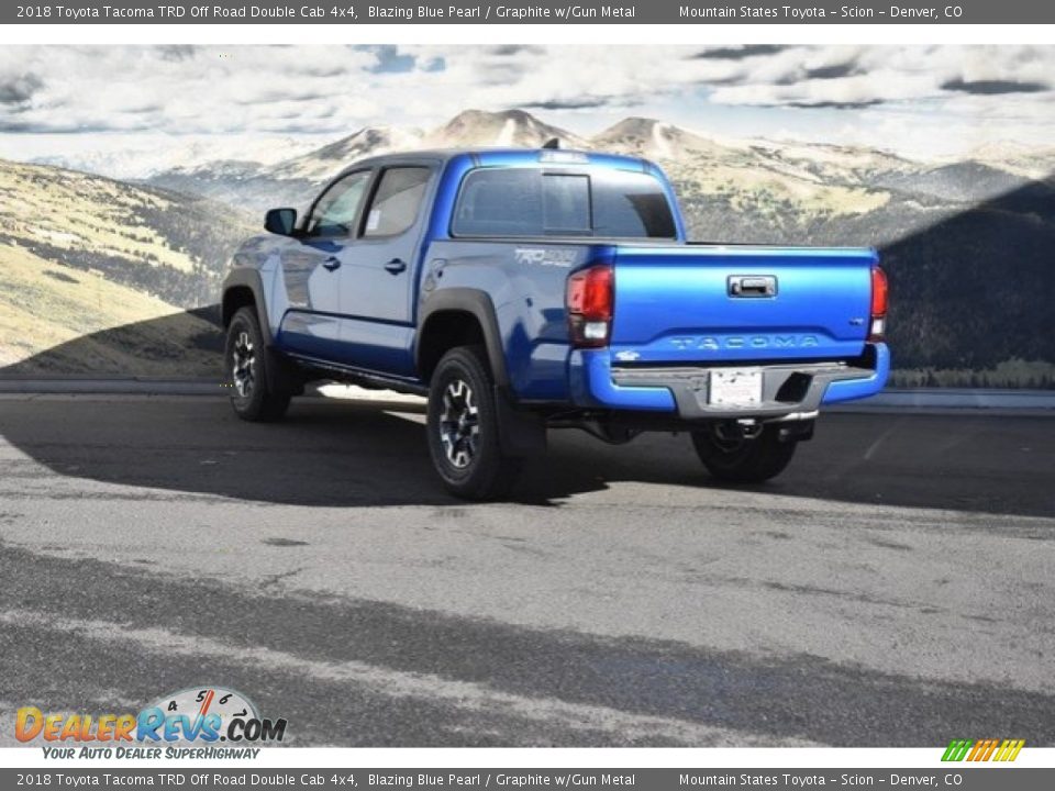 2018 Toyota Tacoma TRD Off Road Double Cab 4x4 Blazing Blue Pearl / Graphite w/Gun Metal Photo #3
