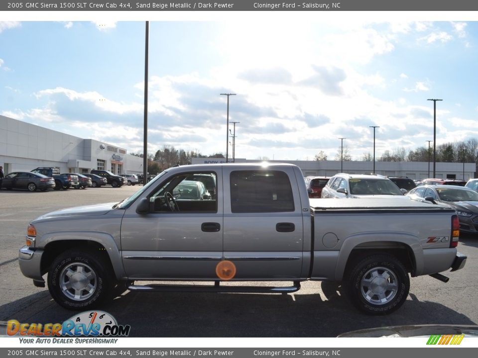2005 GMC Sierra 1500 SLT Crew Cab 4x4 Sand Beige Metallic / Dark Pewter Photo #6