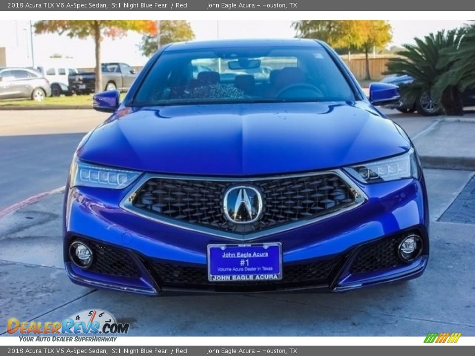 2018 Acura TLX V6 A-Spec Sedan Still Night Blue Pearl / Red Photo #2