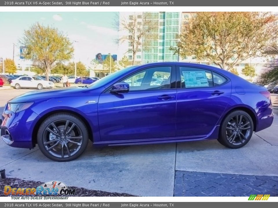 2018 Acura TLX V6 A-Spec Sedan Still Night Blue Pearl / Red Photo #4