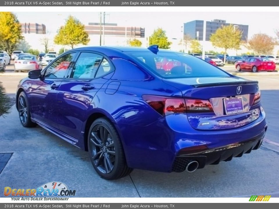 2018 Acura TLX V6 A-Spec Sedan Still Night Blue Pearl / Red Photo #5