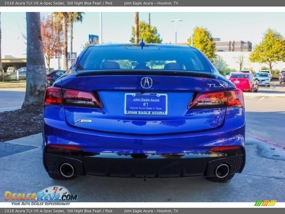 2018 Acura TLX V6 A-Spec Sedan Still Night Blue Pearl / Red Photo #6