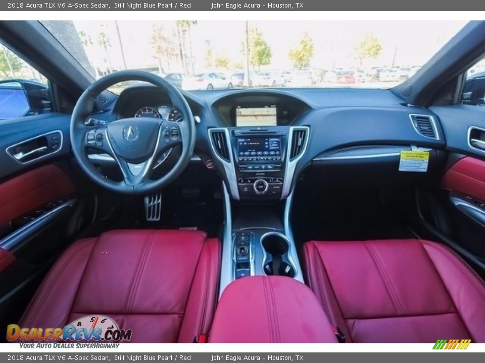 2018 Acura TLX V6 A-Spec Sedan Still Night Blue Pearl / Red Photo #9