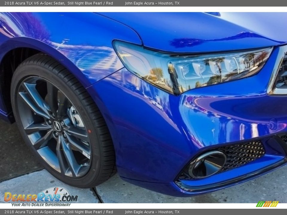 2018 Acura TLX V6 A-Spec Sedan Still Night Blue Pearl / Red Photo #10
