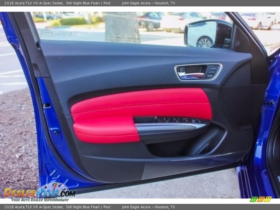 2018 Acura TLX V6 A-Spec Sedan Still Night Blue Pearl / Red Photo #12