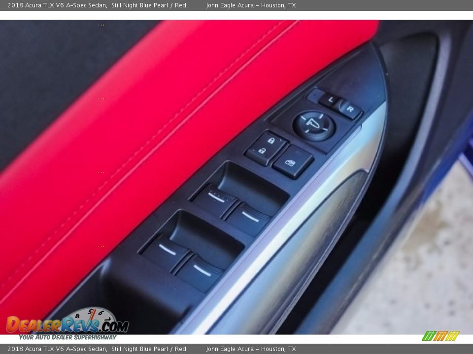 2018 Acura TLX V6 A-Spec Sedan Still Night Blue Pearl / Red Photo #13