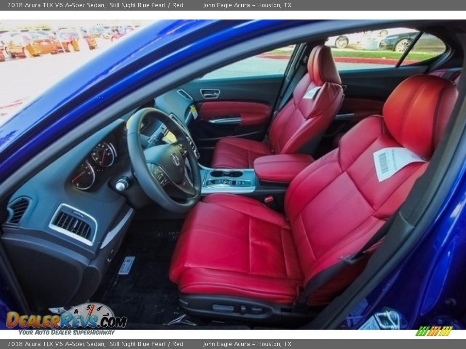 2018 Acura TLX V6 A-Spec Sedan Still Night Blue Pearl / Red Photo #16