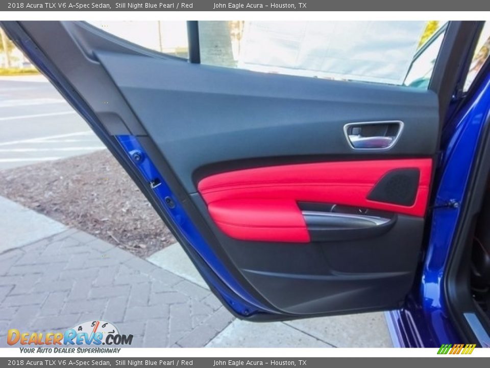 2018 Acura TLX V6 A-Spec Sedan Still Night Blue Pearl / Red Photo #17
