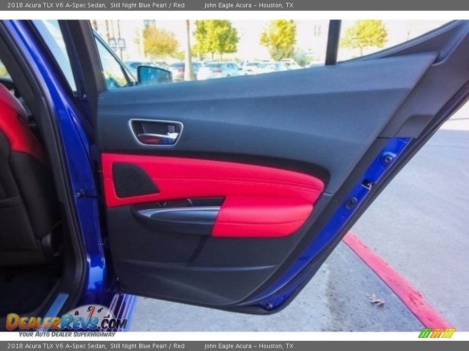 2018 Acura TLX V6 A-Spec Sedan Still Night Blue Pearl / Red Photo #20