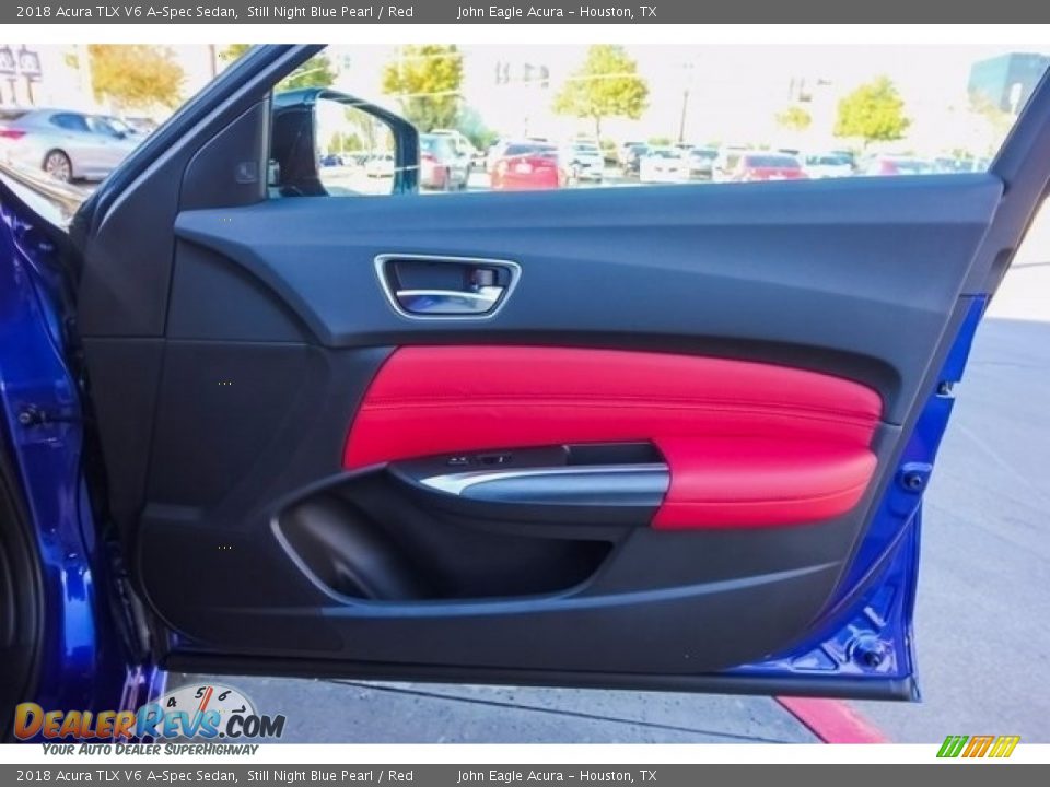 2018 Acura TLX V6 A-Spec Sedan Still Night Blue Pearl / Red Photo #22