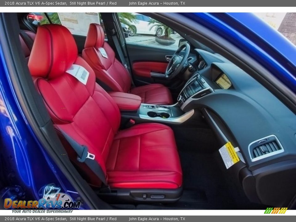 2018 Acura TLX V6 A-Spec Sedan Still Night Blue Pearl / Red Photo #23