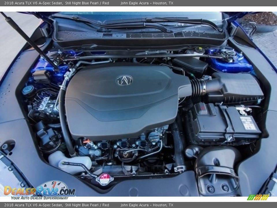 2018 Acura TLX V6 A-Spec Sedan Still Night Blue Pearl / Red Photo #24