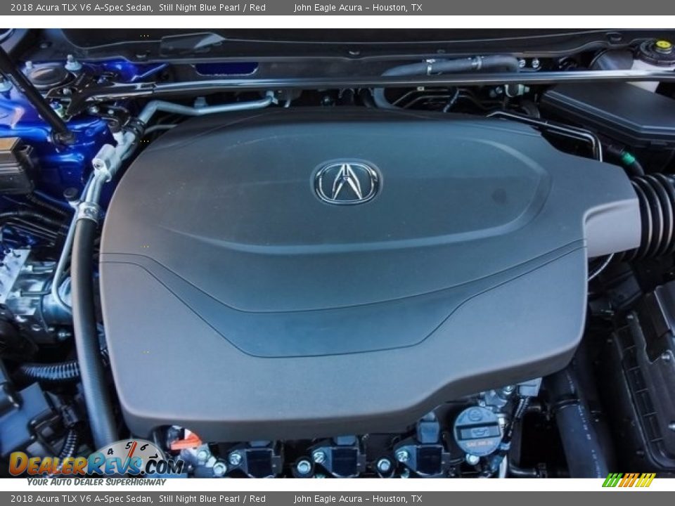 2018 Acura TLX V6 A-Spec Sedan Still Night Blue Pearl / Red Photo #25