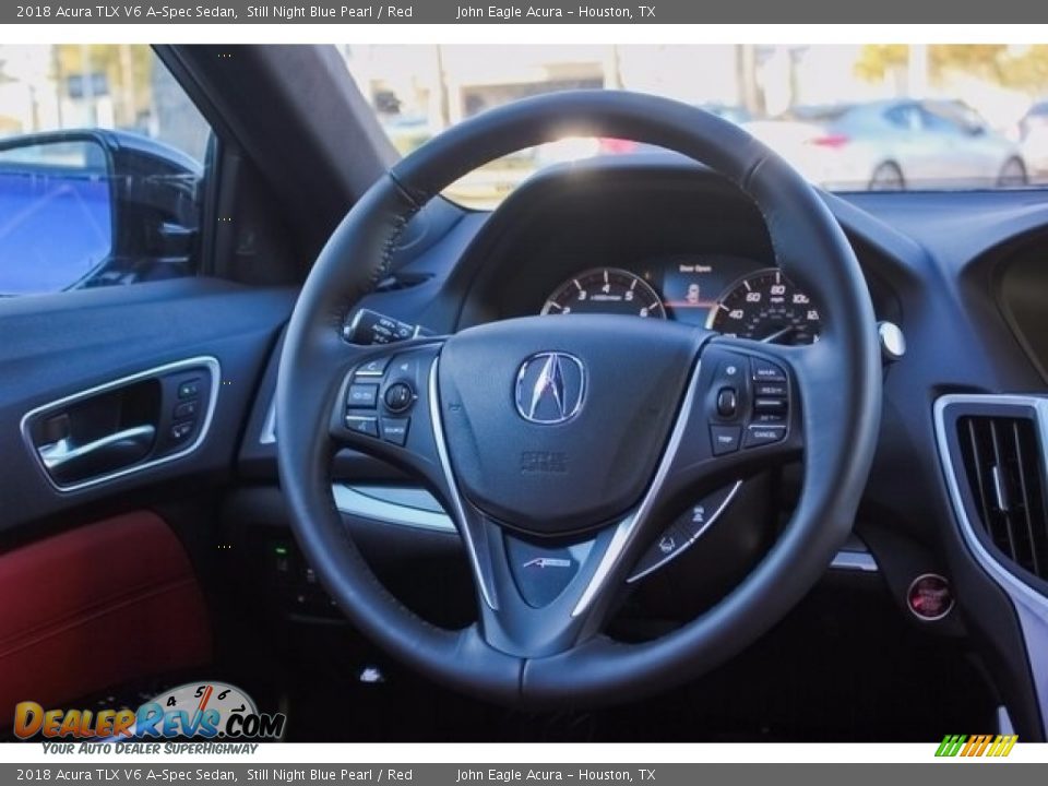 2018 Acura TLX V6 A-Spec Sedan Still Night Blue Pearl / Red Photo #27