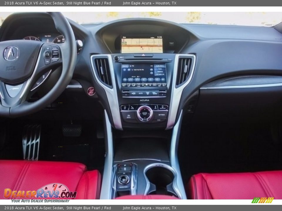 2018 Acura TLX V6 A-Spec Sedan Still Night Blue Pearl / Red Photo #28