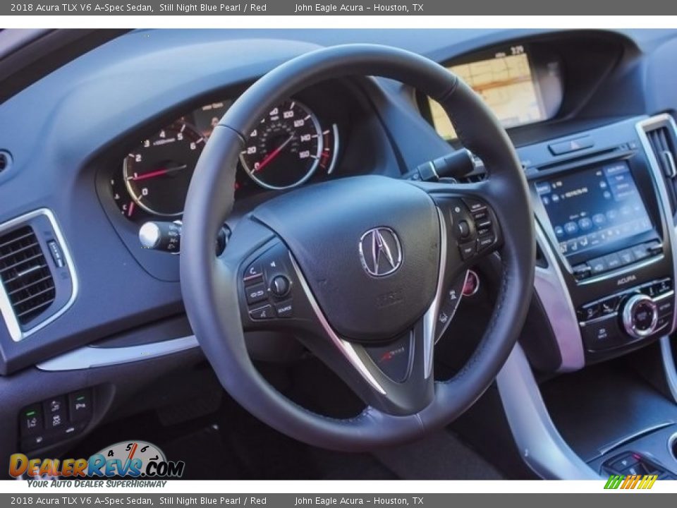 2018 Acura TLX V6 A-Spec Sedan Still Night Blue Pearl / Red Photo #33