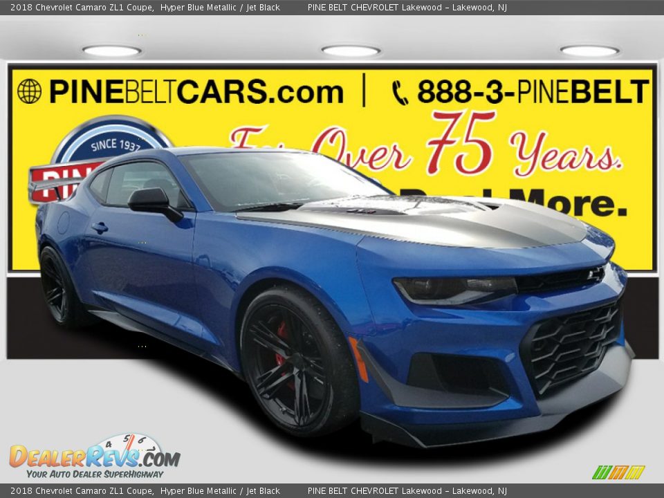 2018 Chevrolet Camaro ZL1 Coupe Hyper Blue Metallic / Jet Black Photo #1