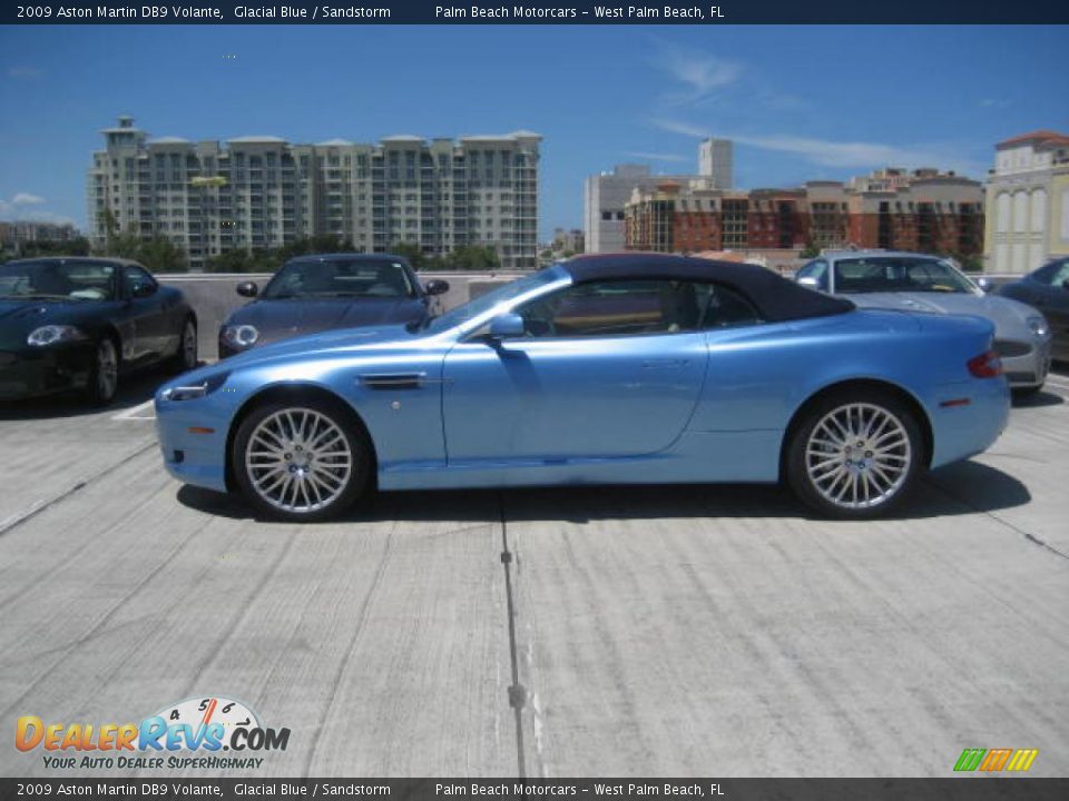 2009 Aston Martin DB9 Volante Glacial Blue / Sandstorm Photo #2