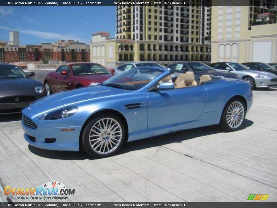 2009 Aston Martin DB9 Volante Glacial Blue / Sandstorm Photo #14