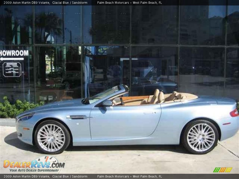 2009 Aston Martin DB9 Volante Glacial Blue / Sandstorm Photo #3