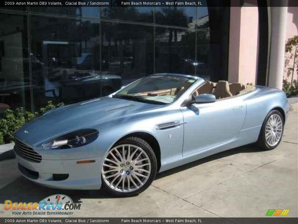 2009 Aston Martin DB9 Volante Glacial Blue / Sandstorm Photo #12
