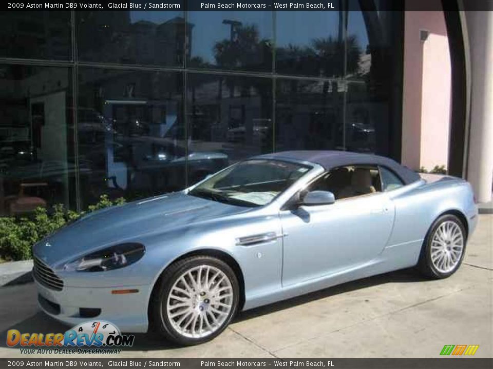 2009 Aston Martin DB9 Volante Glacial Blue / Sandstorm Photo #13